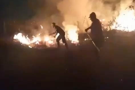 incêndio de grandes proporções atinge área de aproximadamente 20 mil m², em Pindamonhangaba