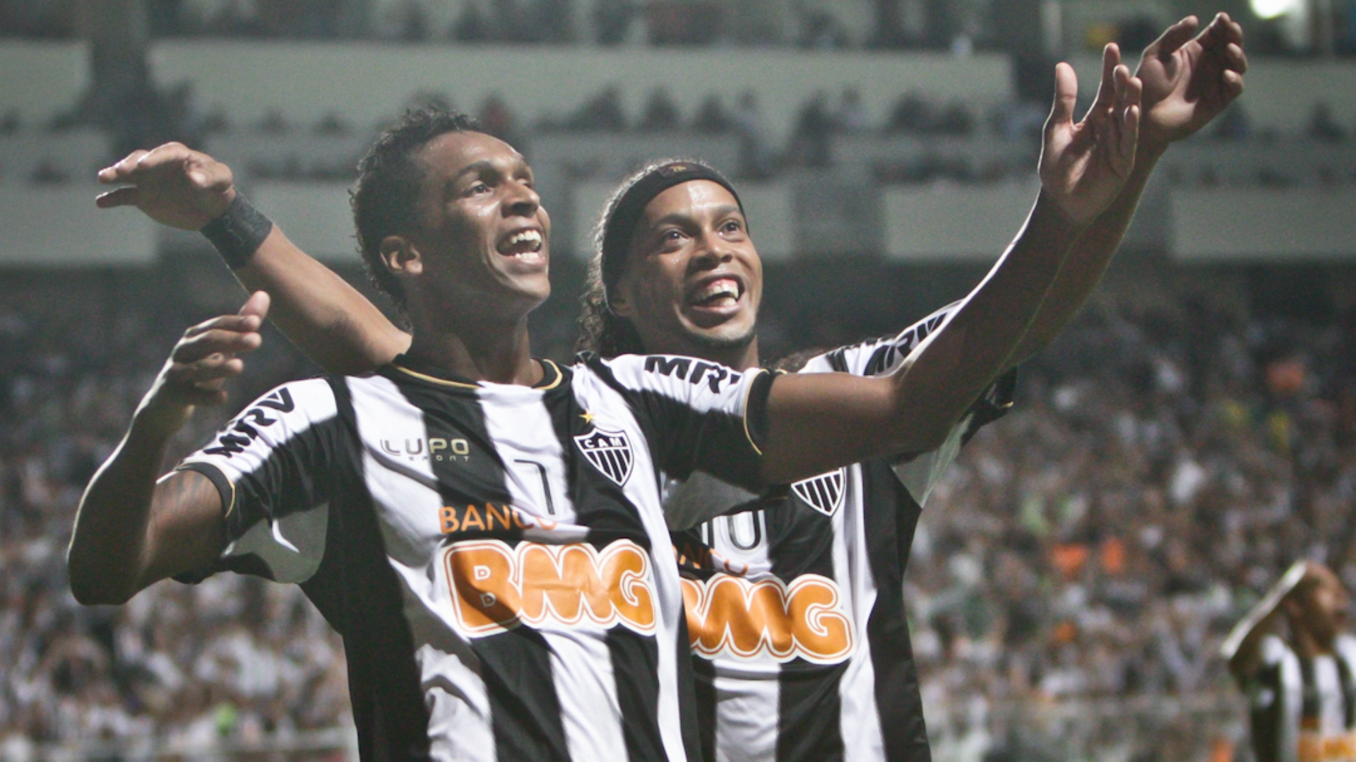 Jogadores do Atlético Mineiro comemorando a Libertadores de 2013