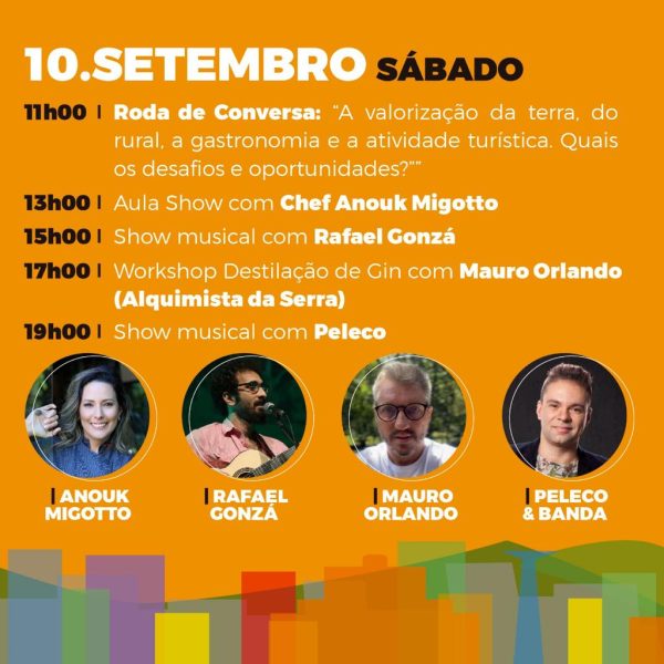 Card de divulgação do Destination Gastronomia, em São Francisco Xavier, no dia 10 de setembro