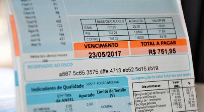 reajuste na conta de luz