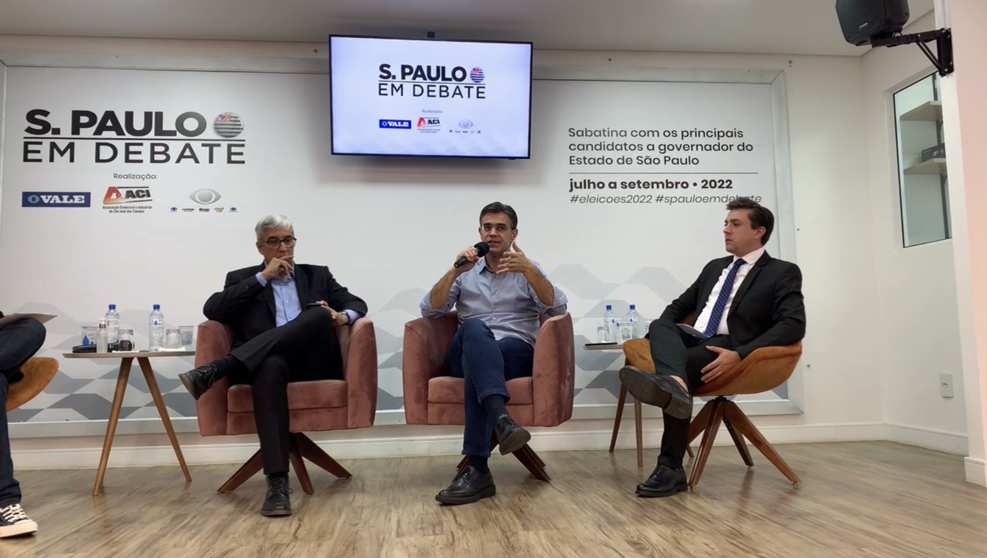 Rodrigo Garcia durante sabatina 'São Paulo em Debate', aonde ele afirmou que irá aumentar o efetivo da polícia no Vale