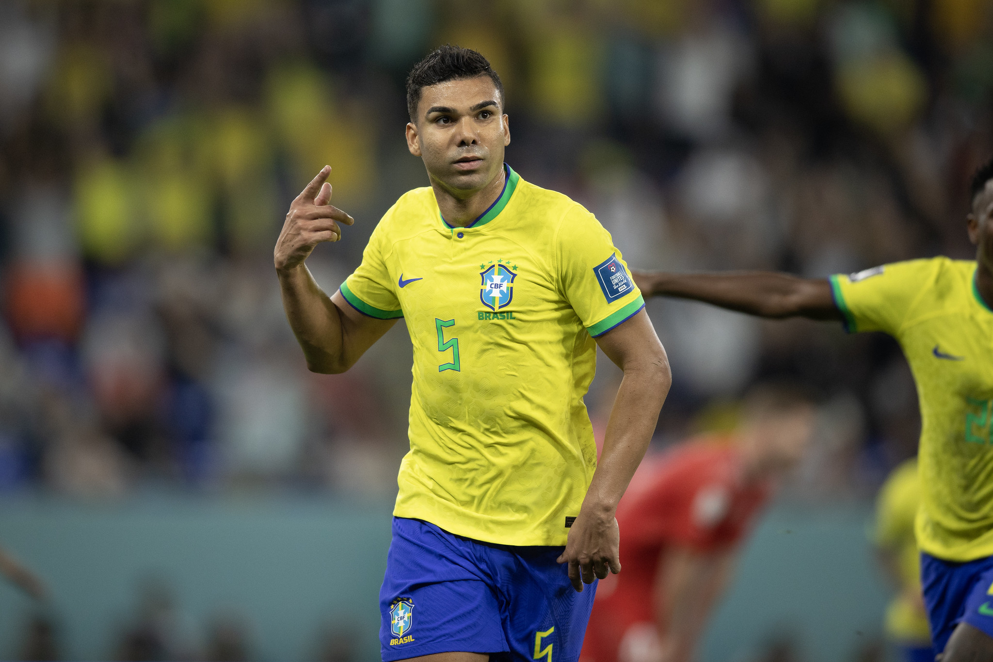 Joseense, Casemiro comemora gol sobre a Suíça no 974 Stadium