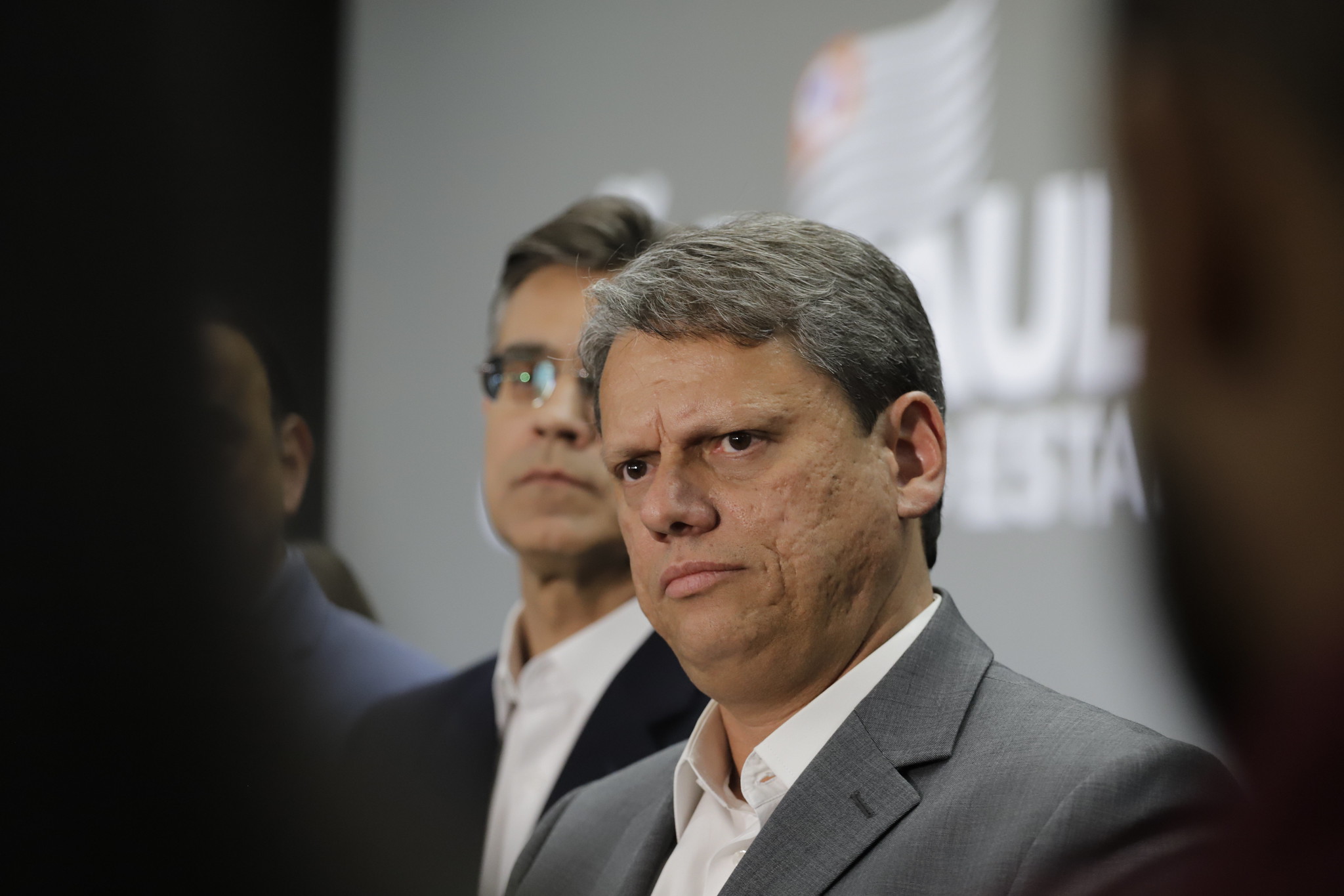 Governador eleito de São Paulo, Tarcísio de Freitas (REPUBLICANOS), durante reunião de transição com Rodrigo Garcia (PSDB)