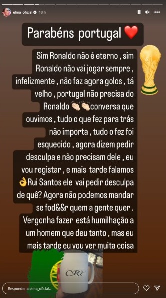 desabafo de irmã de cristiano ronaldo nas redes sociais