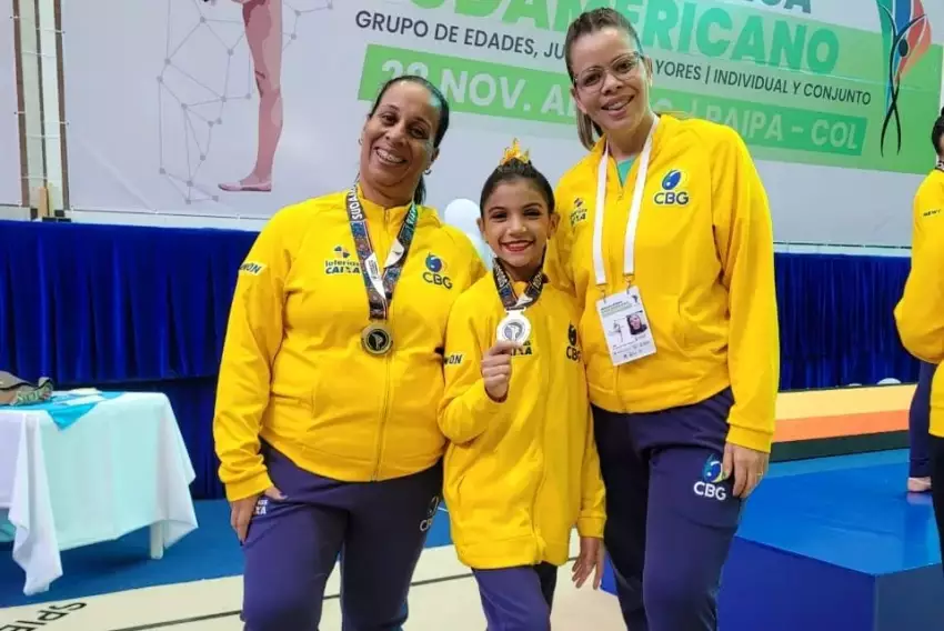 Nycolle Morena de Guaratinguetá, campeã sul-americana de ginástica rítmica