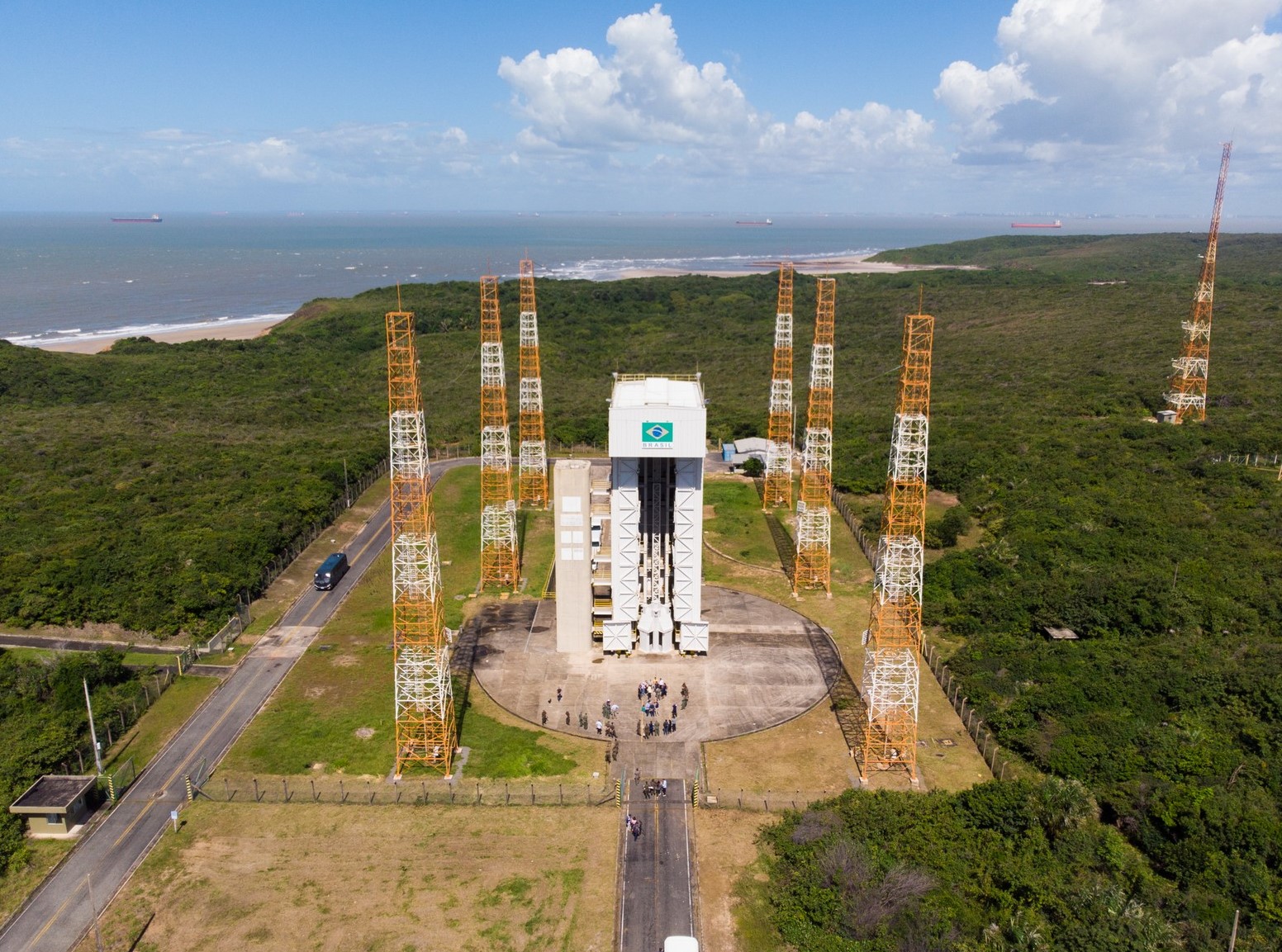 Vista aérea da base de alcântara, no Maranhão