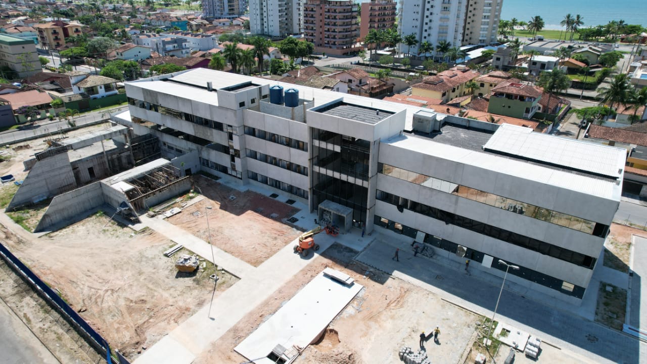 Construção do novo Fórum de Caraguatatuba, no bairro do Indaiá
