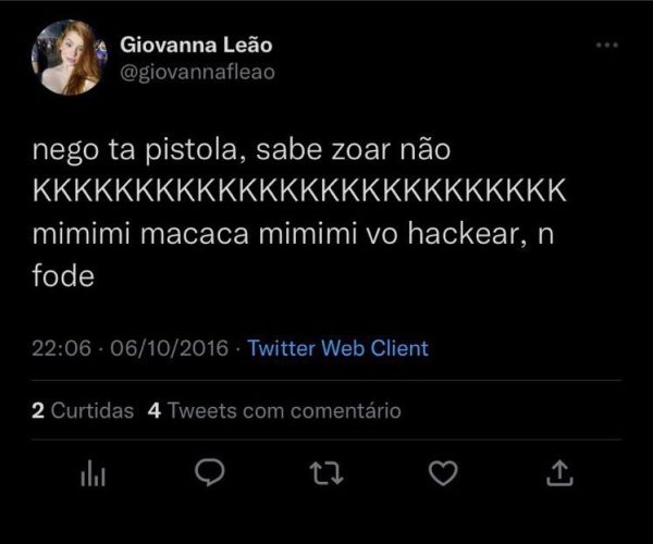 Tweet de giovanna leão, aprticipante da casa de vidro do bbb 23, apontado nas redes por ter conteúdo racista