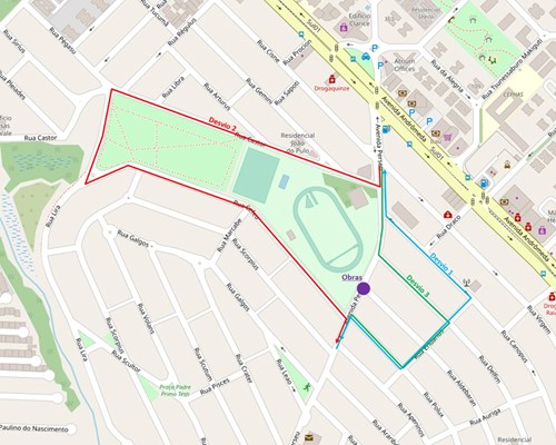 mapa interdição avenida perseu