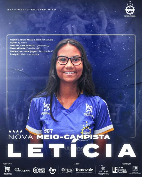 arte de divulgação do são josé ec feminino anunciando a maeio-campista leticia maria