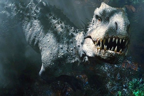 cena de dinossauro no filme jurassic world, da franquia jurassic prak, que comemora 30 anos neste ano e terá comemoração em sessões no cine santana em são josé dos campos.