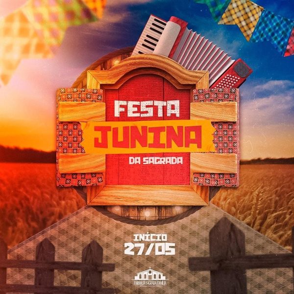 banner de divulgação de festa junina. quermesses em sjc