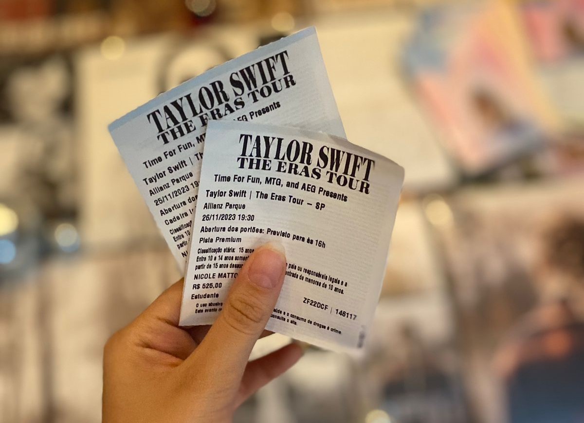 Ingressos físicos para o show da Taylor Swift no Brasil
