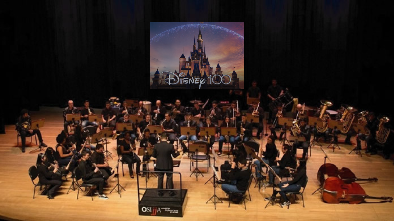Banda Sinfônica de Jacareí apresenta concerto em homenagem aos 100 anos da Disney