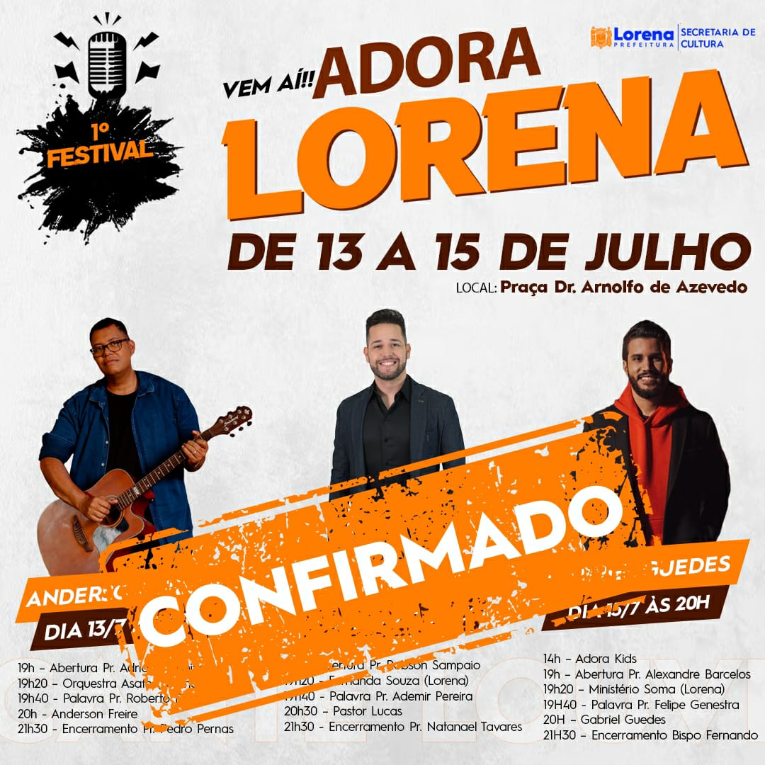 Imagem de divulgação dos três cantores que estarão presentes no festival gospel, que a prefeitura obteu liminar na Justiça para financiar em Lorena