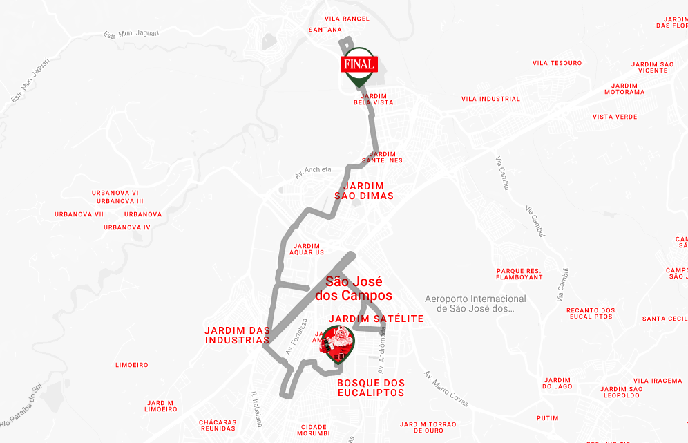 mapa do trajeto da caravana de natal da coca-cola