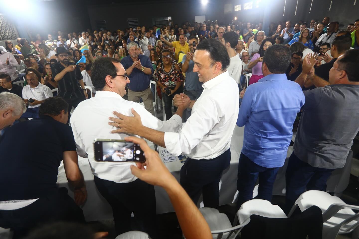 Anderson Farias e Felicio Ramuth na inauguração da sede do PSD em São José