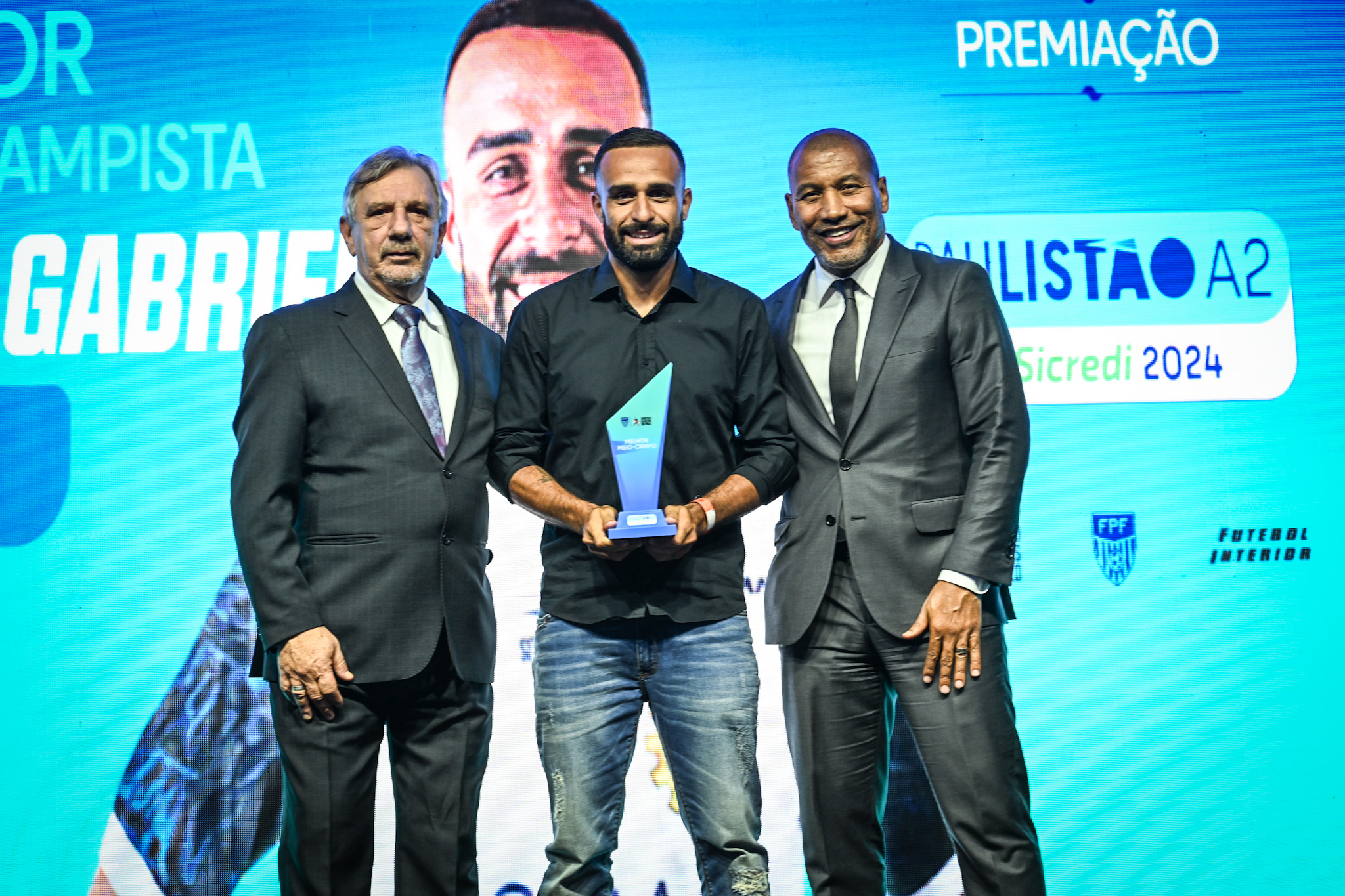 João Gabriel durante premiação do Paulistão