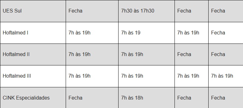 Horários de serviços públicos de são josé durante o feriado de corpus christi
