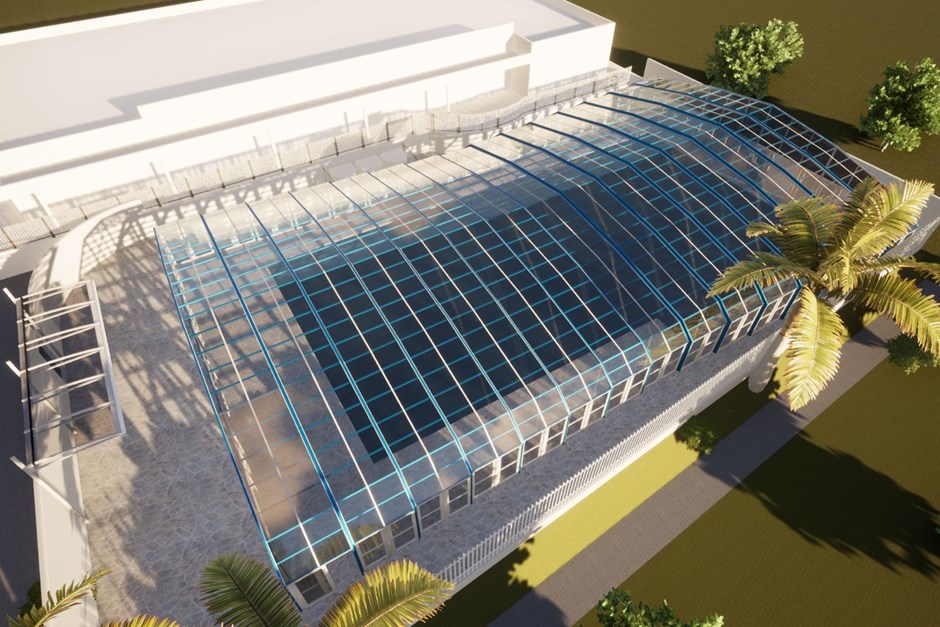 Projeto da cobertura retrátil na piscina pública do Jardim Morumbi em SJC