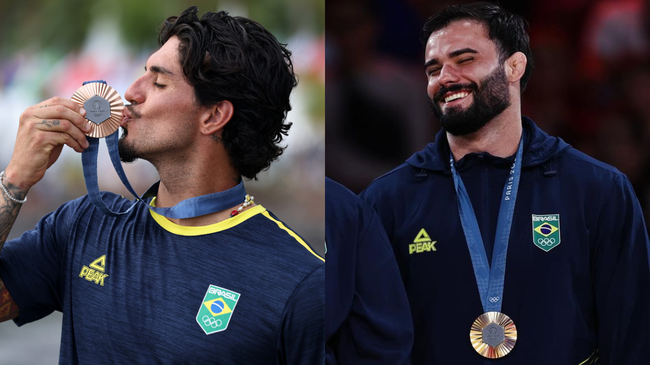 Gabriel Medina e Rafael Macedo, medalhistas que serão isentos dos impostos sobre as premiações em dinheiro