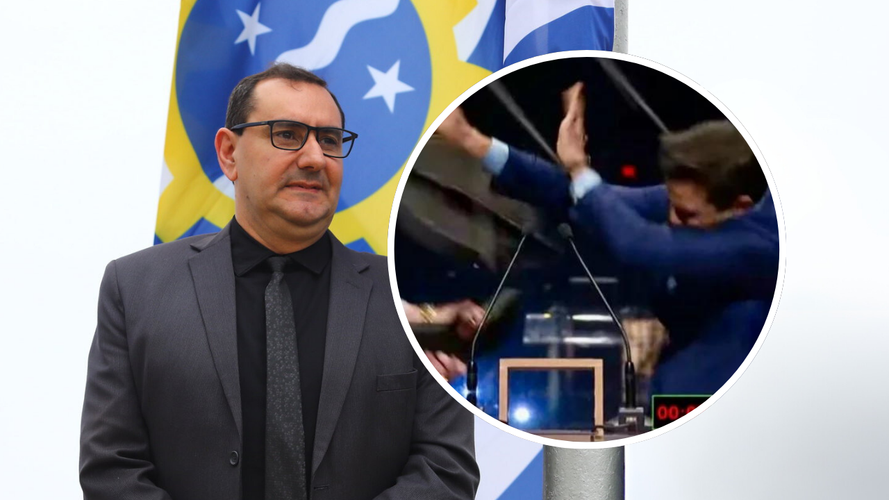 anderson farias em colagem com círculo que apresenta take de agressão de datena com cadeirada em pablo marçal
