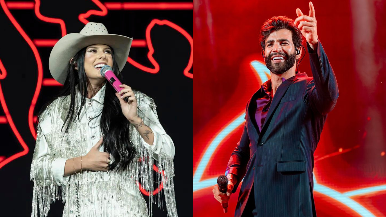 Ana Castela e Gusttavo Lima, no palco, farão show em SJC (Créditos: Reprodução/Instagram)