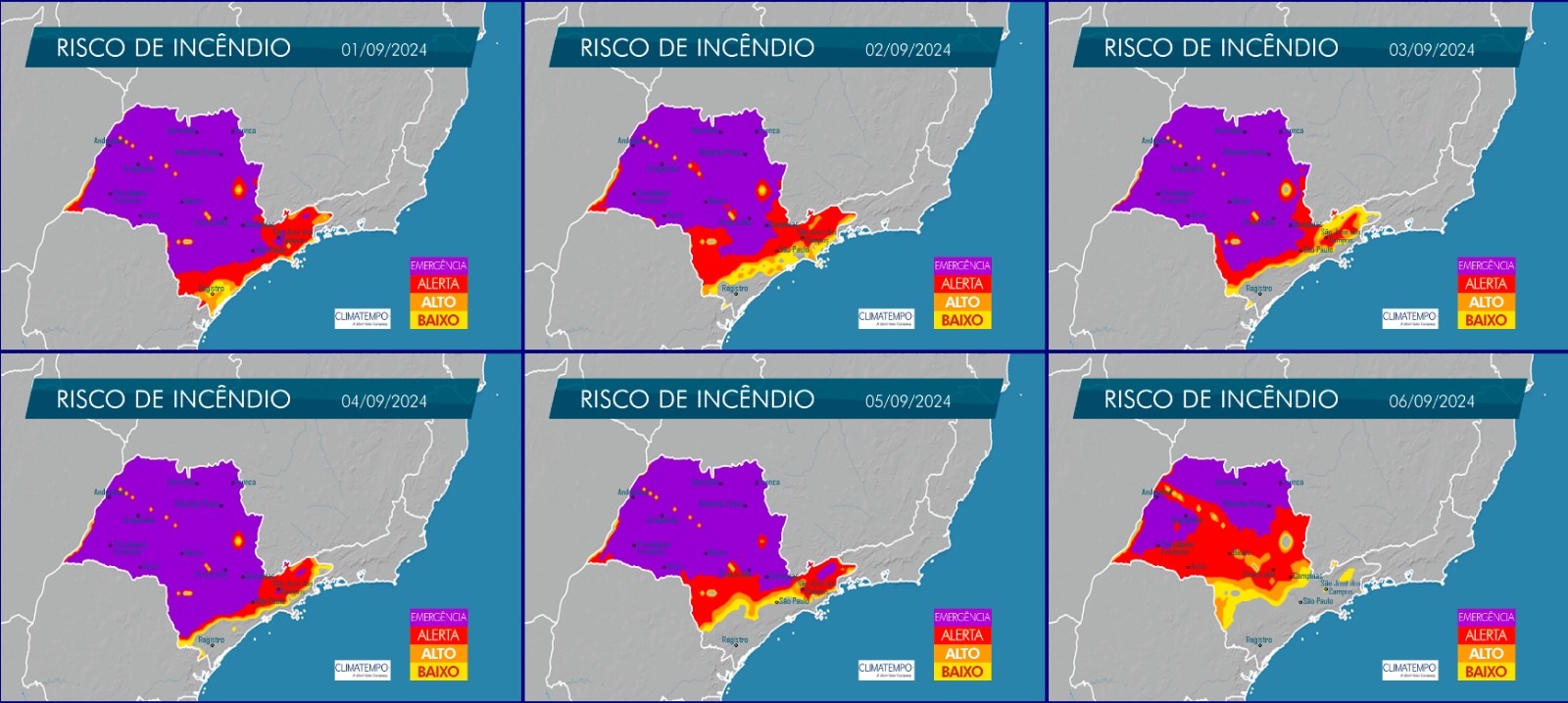 Mapa de Risco de Incêndio da Defesa Civil