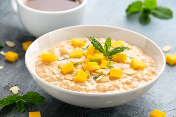 Arroz doce com manga