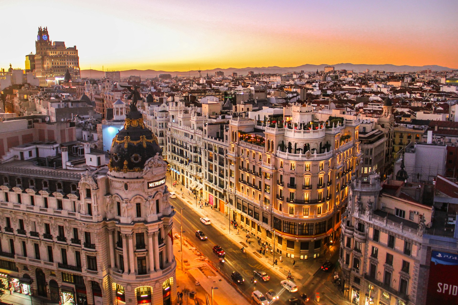 vista superior da cidade de madrid