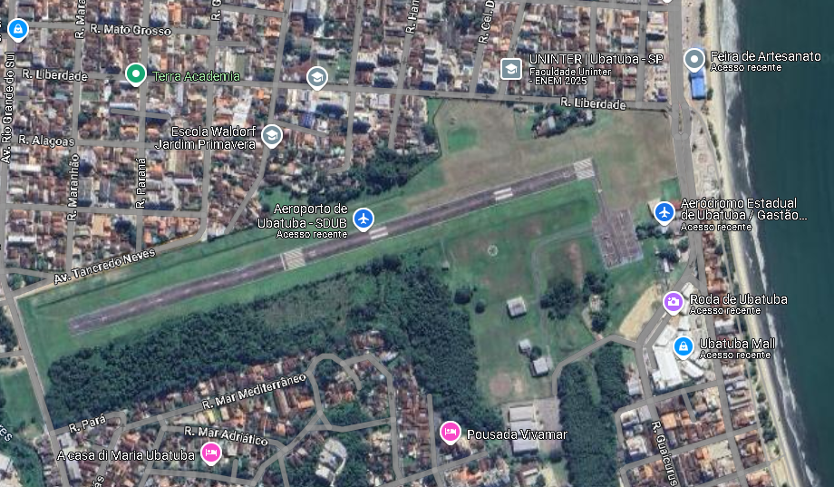 Região no entorno do Aeroporto de Ubatuba