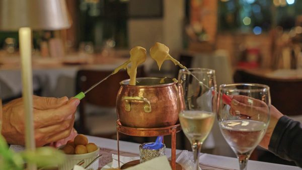Fondue no restaurante Donna Pinha, em Santo Antonio do Pinhal
