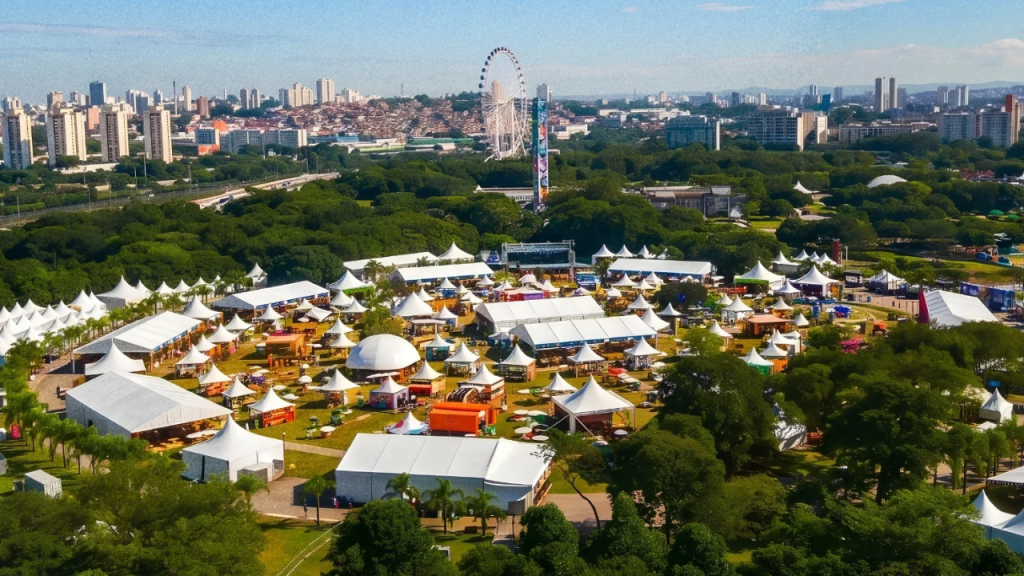 Parque Villa-Lobos em São Paulo recebe diversos eventos privados, como o Taste, o maior festival gastronômico do mundo (Créditos: Instagram/@tastefestivalsbrasil)