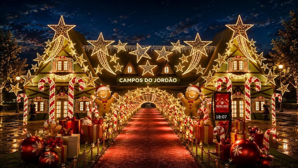 Campos do Jordão inicia o Natal 2026 com tema “Fábrica de Biscoitos”, carros do CARDE e R$ 5 milhões em investimentos