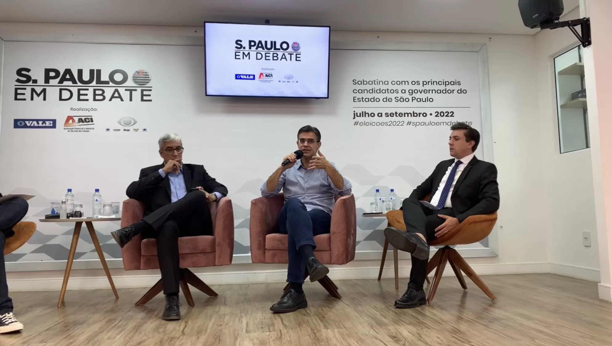 Rodrigo Garcia durante sabatina 'São Paulo em Debate', aonde ele afirmou que irá aumentar o efetivo da polícia no Vale