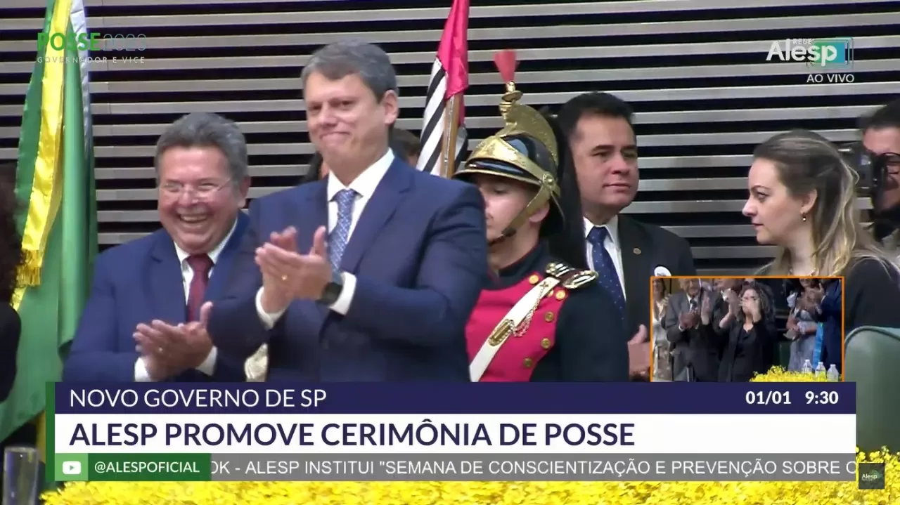 tarcísio de freitas durante cerimônia de posse na alesp