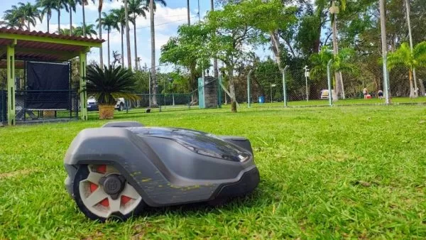 Como funciona o robô que a Prefeitura de São José testa para cortar a grama da cidade