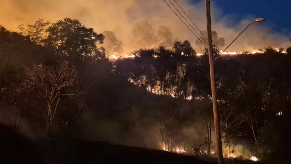 Grande incêndio atinge Parque Itaim em Taubaté e consome 80 mil m² de vegetação
